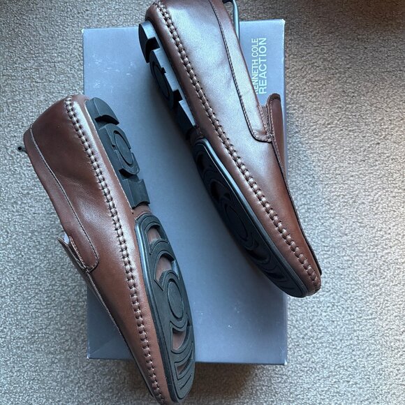 Kenneth Cole Reaction Ahead of Time Leather Shoes Loafers Driving Moc | Size 10 - Picture 7 of 8